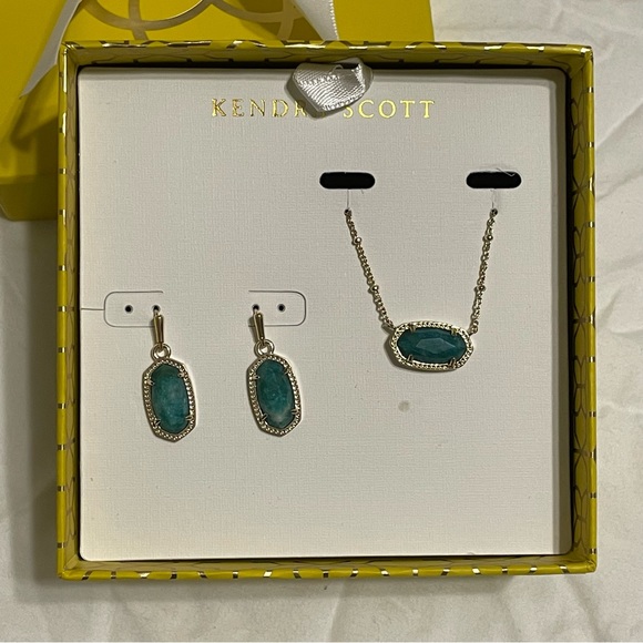 Kendra Scott Gift Set Elisa Satellite Necklace Lee Earrings - Picture 2 of 3